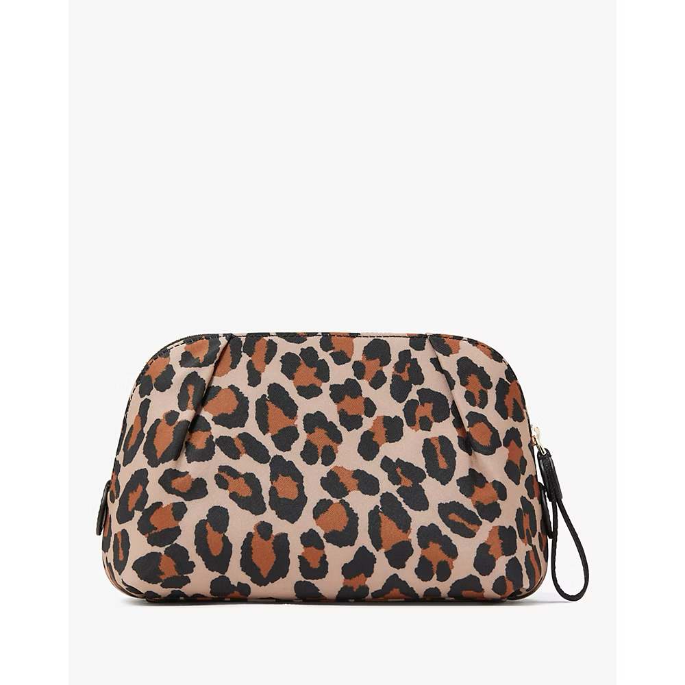 Kate Spade Chelsea Spotted Leopard Cosmetic Bag in Brown Multi (KH755)