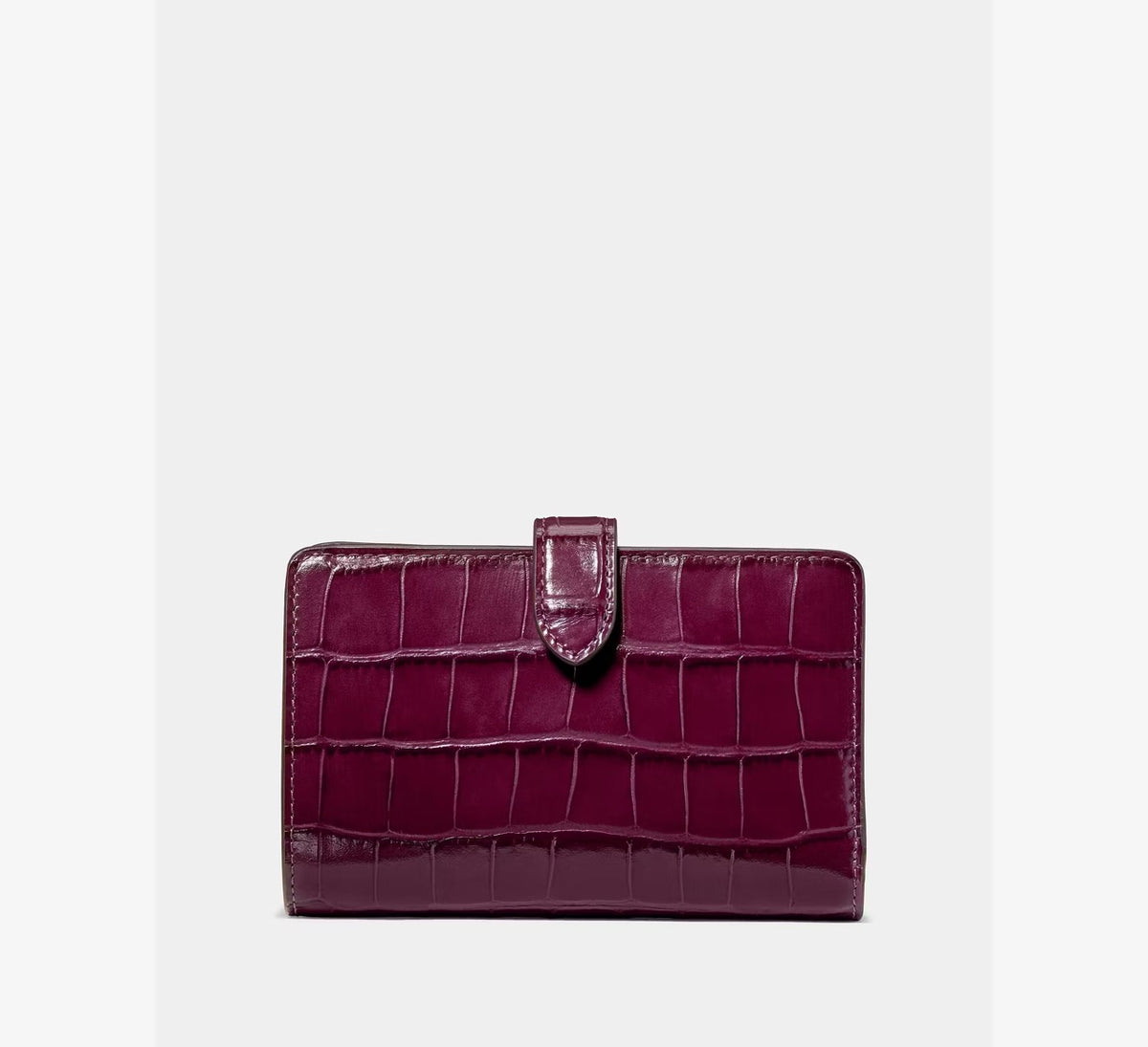 [WEB EXCLUSIVE][READY STOCK MY] Kate Spade Croc Embossed Medium Bifold Wallet in Deep Cherry (KP266)