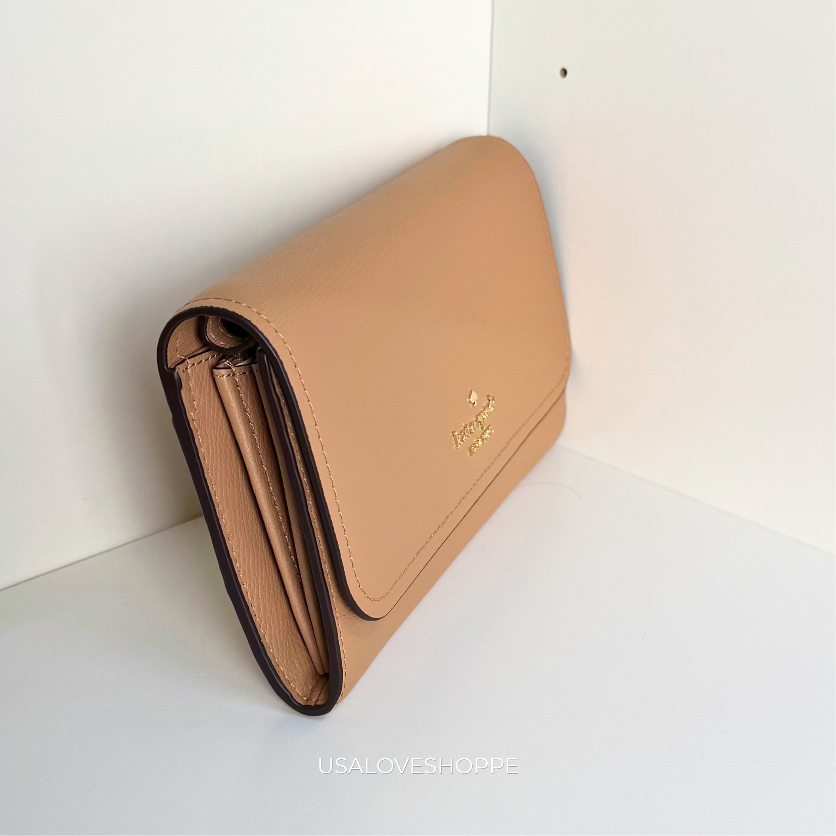 [READY STOCK MY] Kate Spade Darcy Chain Wallet Crossbody in Light Fawn (K6017)