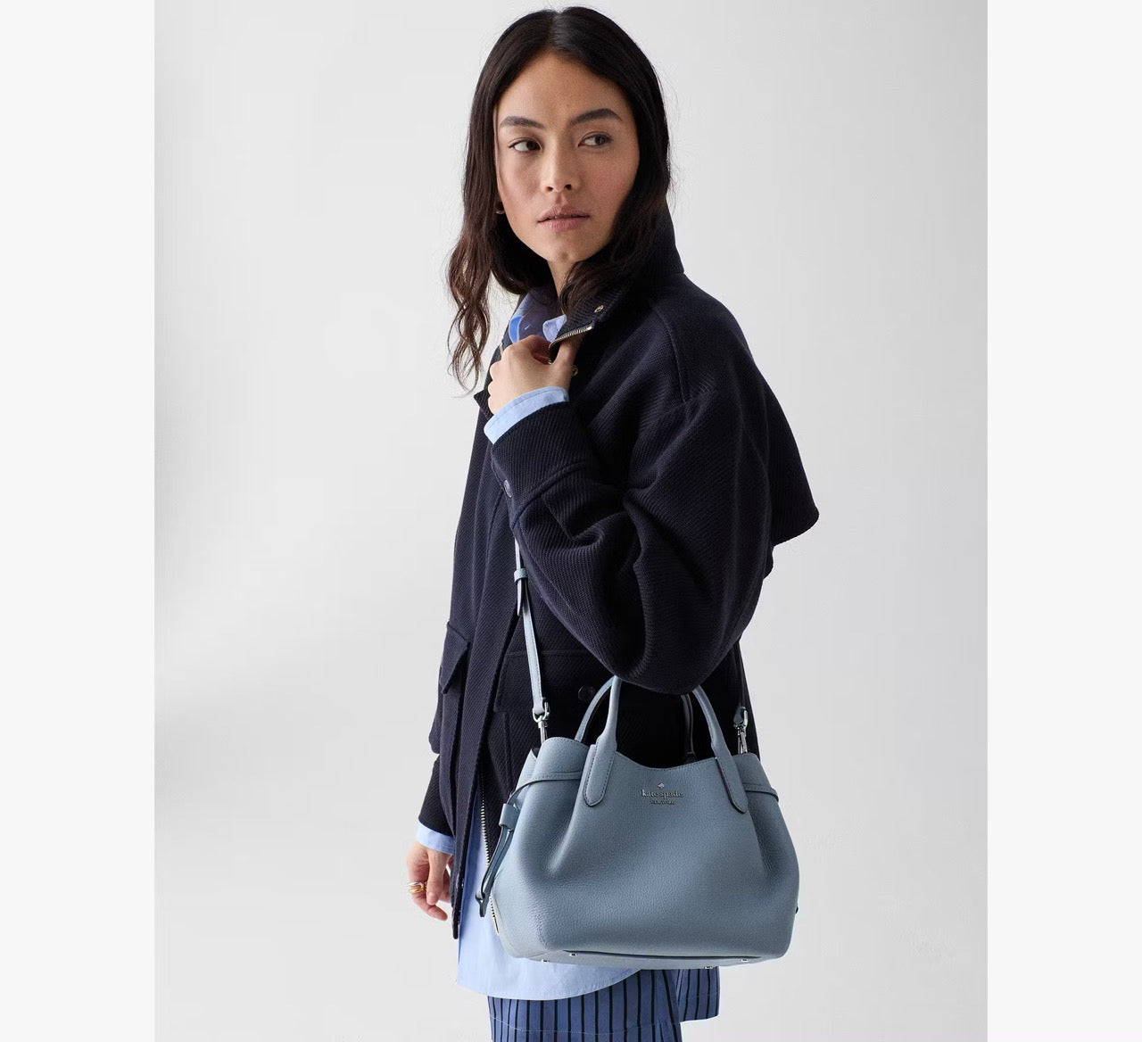 [INCOMING ETA 30 DAYS] Kate Spade Dumpling Small Satchel Bag in Muted Blue (K8135)