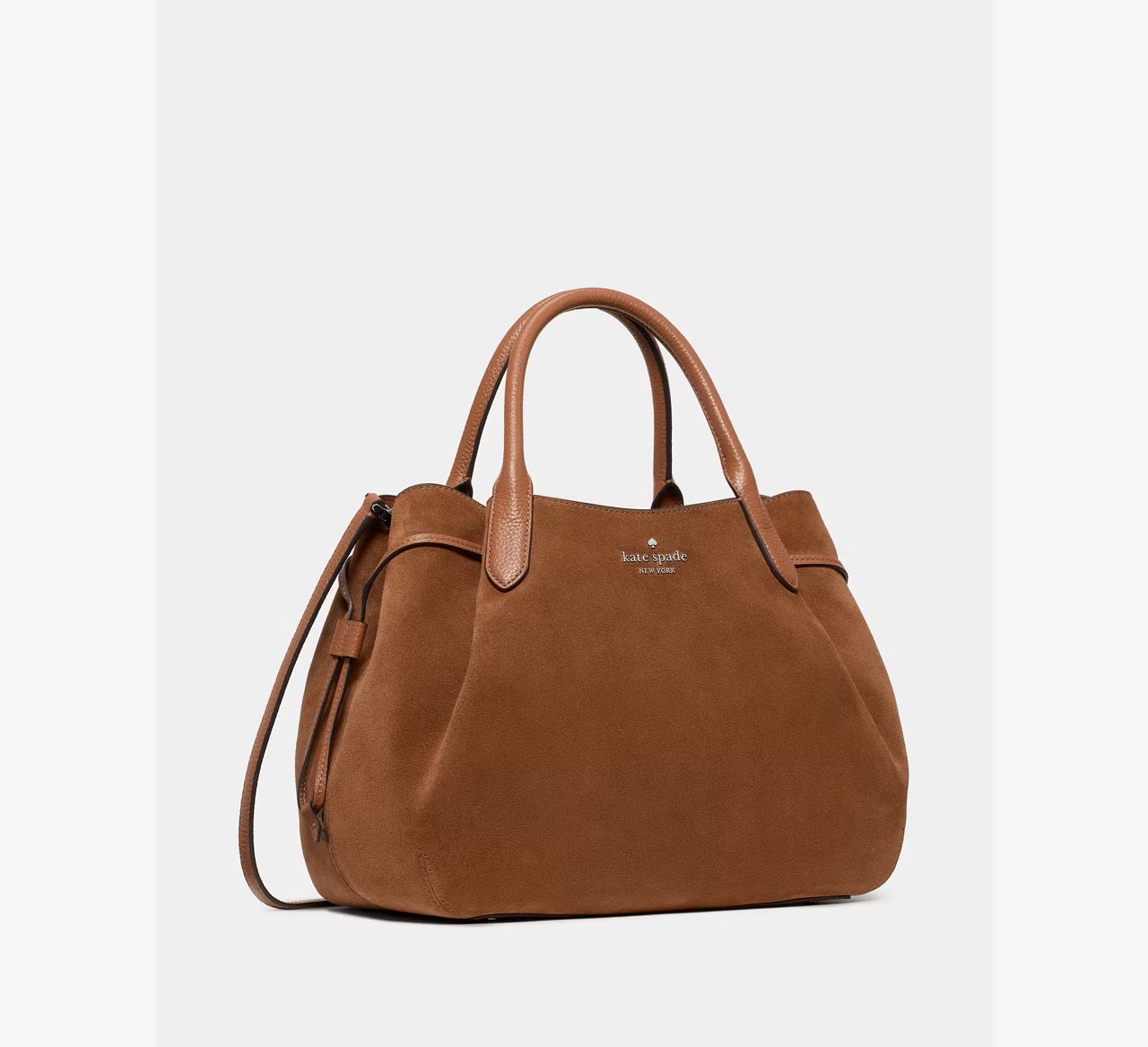 [READY STOCK MY] Kate Spade Dumpling Suede Large Satchel in Warm Ginger (KP030)