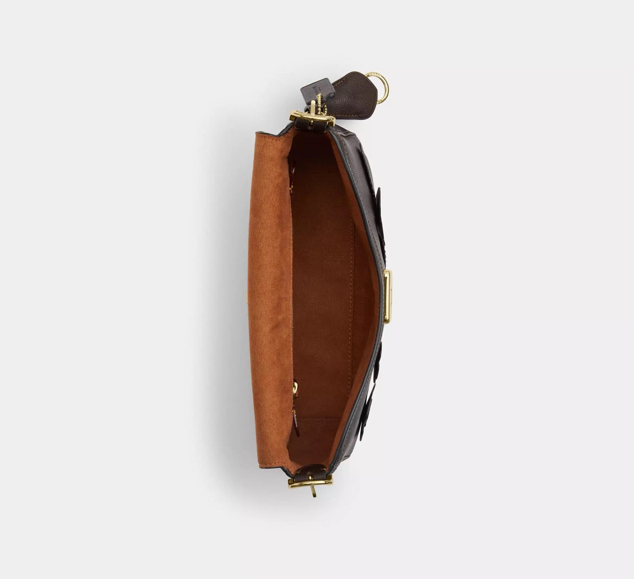 [INCOMING ETA 30 DAYS] COACH Etta Small Flap Shoulder Bag With Floral Applique in Maple (CDY43)