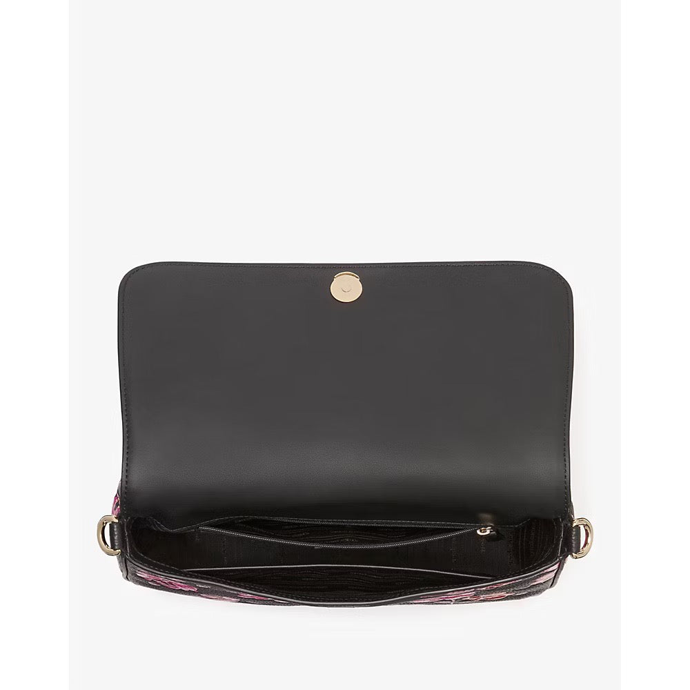 [READY STOCK MY] Kate Spade Hudson Fall Poppies Flap Shoulder Bag in Black Multi (KI634)