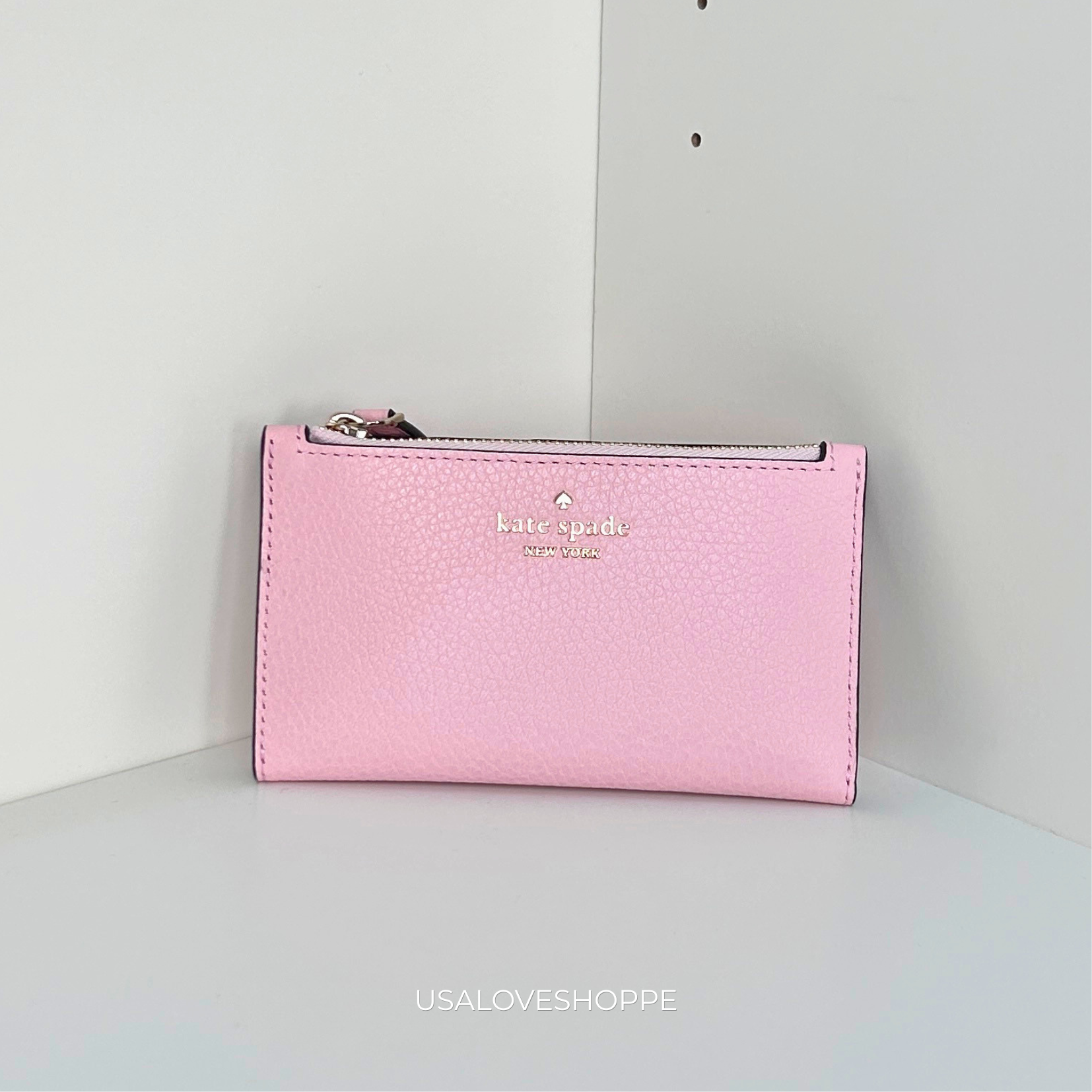 [WEB EXCLUSIVE][READY STOCK MY] Kate Spade Jackson Small Slim Bifold Card Holder in Chalk Pink (KG112)