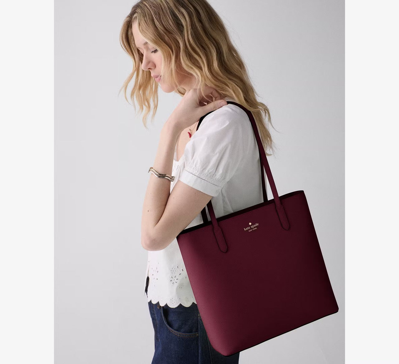 [READY STOCK MY] Kate Spade Jana Tote Bag in Grenache (KP072)