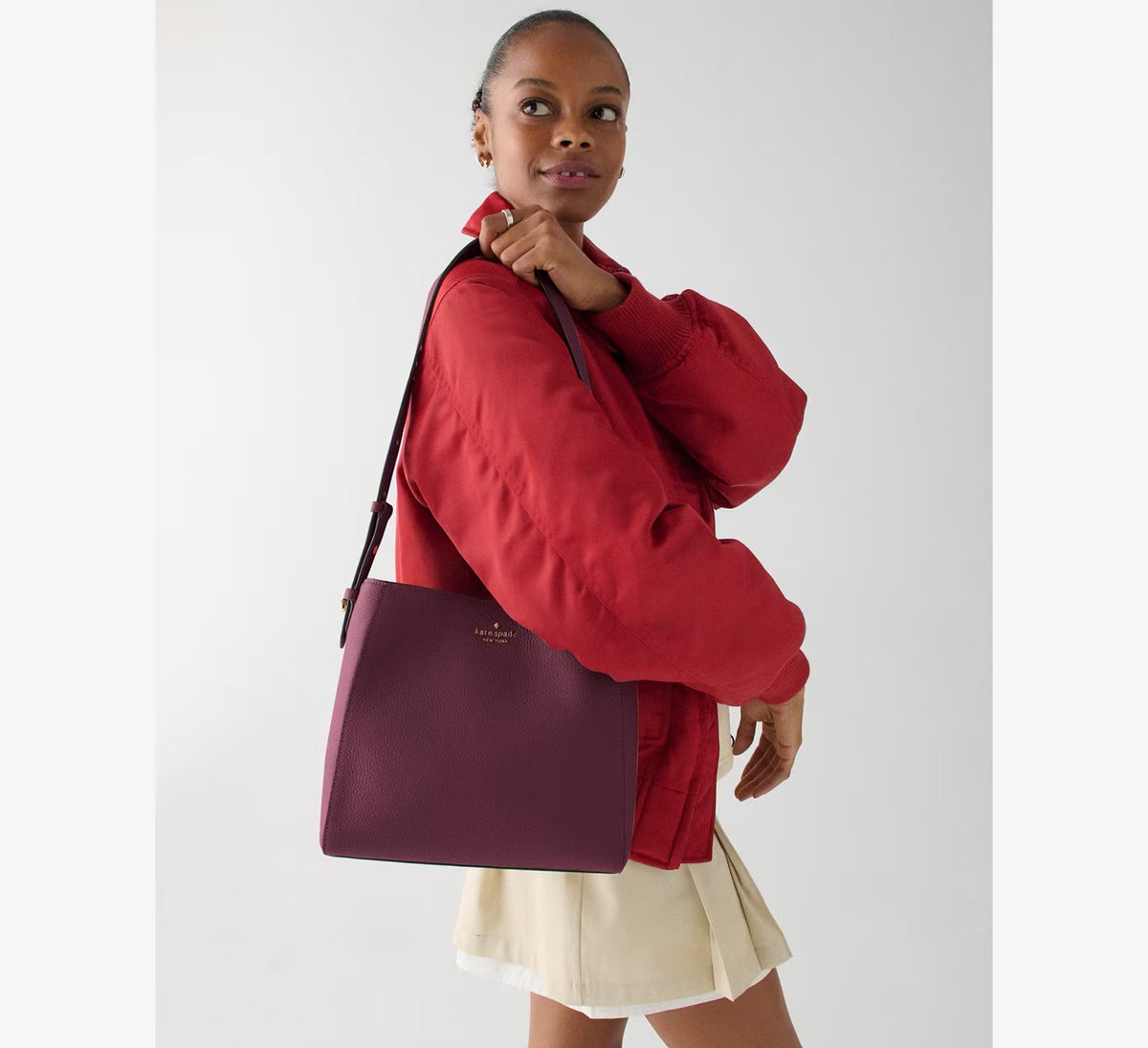 [WEB EXCLUSIVE][INCOMING ETA 30 DAYS] Kate Spade Juliette Medium Bucket Bag in Cherry (KM546)