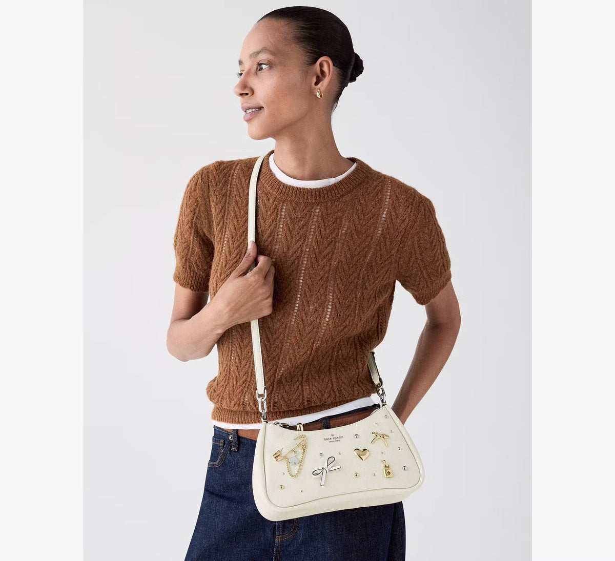 [WEB EXCLUSIVE][INCOMING ETA 30 DAYS] Kate Spade Kayla Charmed Shoulder Bag in Meringue (KP307)