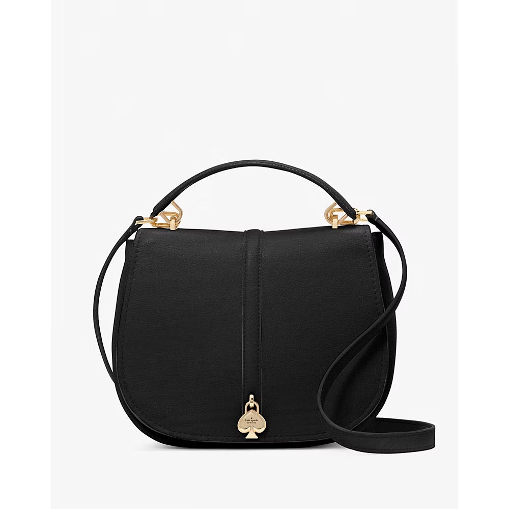 [INCOMING ETA 30 DAYS] Kate Spade Kayla Pebbled Leather Saddle Bag in Black (KL025)