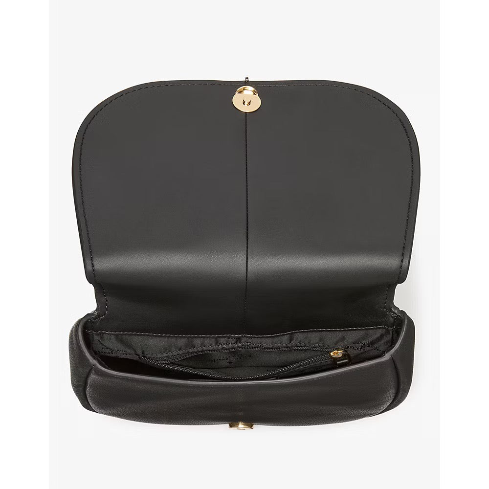 [INCOMING ETA 30 DAYS] Kate Spade Kayla Pebbled Leather Saddle Bag in Black (KL025)