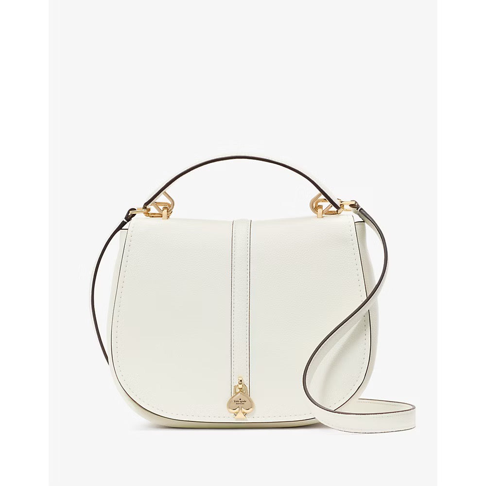 [INCOMING ETA 30 DAYS] Kate Spade Kayla Pebbled Leather Saddle Bag in Meringue (KL025)