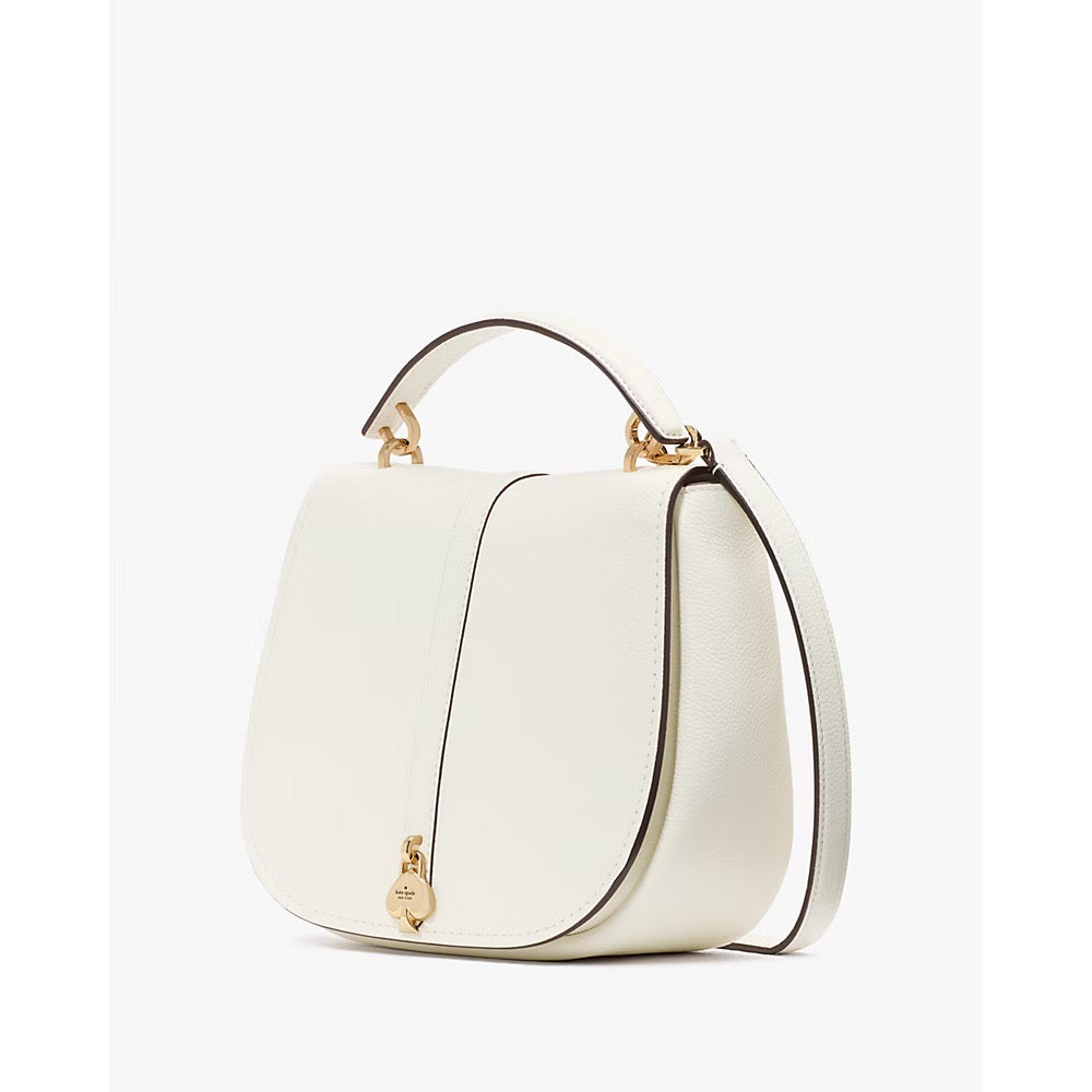 [INCOMING ETA 30 DAYS] Kate Spade Kayla Pebbled Leather Saddle Bag in Meringue (KL025)