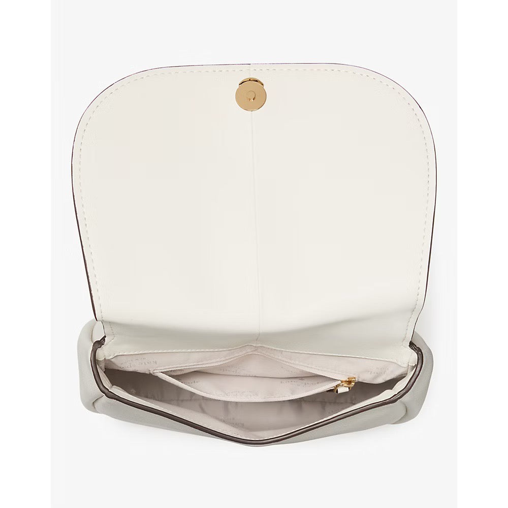 [INCOMING ETA 30 DAYS] Kate Spade Kayla Pebbled Leather Saddle Bag in Meringue (KL025)
