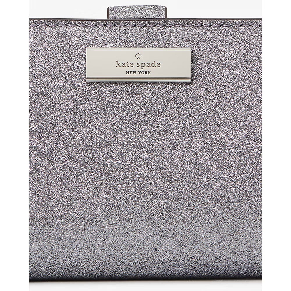 Kate Spade Kenzie Boxed Glitter Medium Compact Wallet in Candied Flower (KJ008)