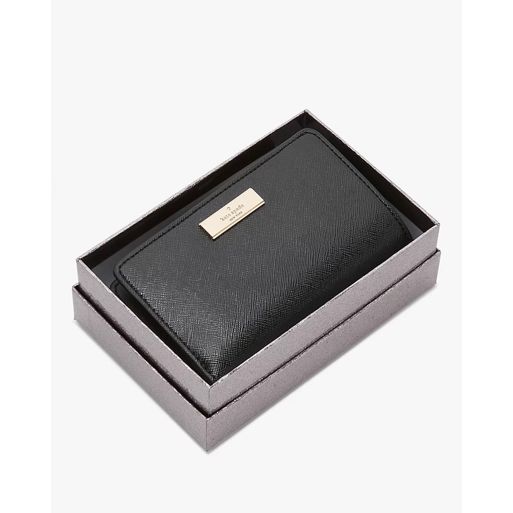 Kate Spade Kenzie Boxed Medium Compact Wallet in Black (KK043)