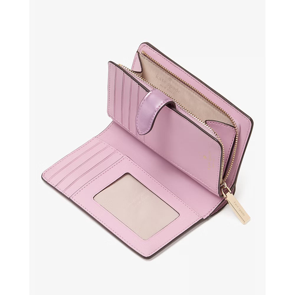 Kate Spade Kenzie Boxed Medium Compact Wallet in Quartz Pink (KJ014)