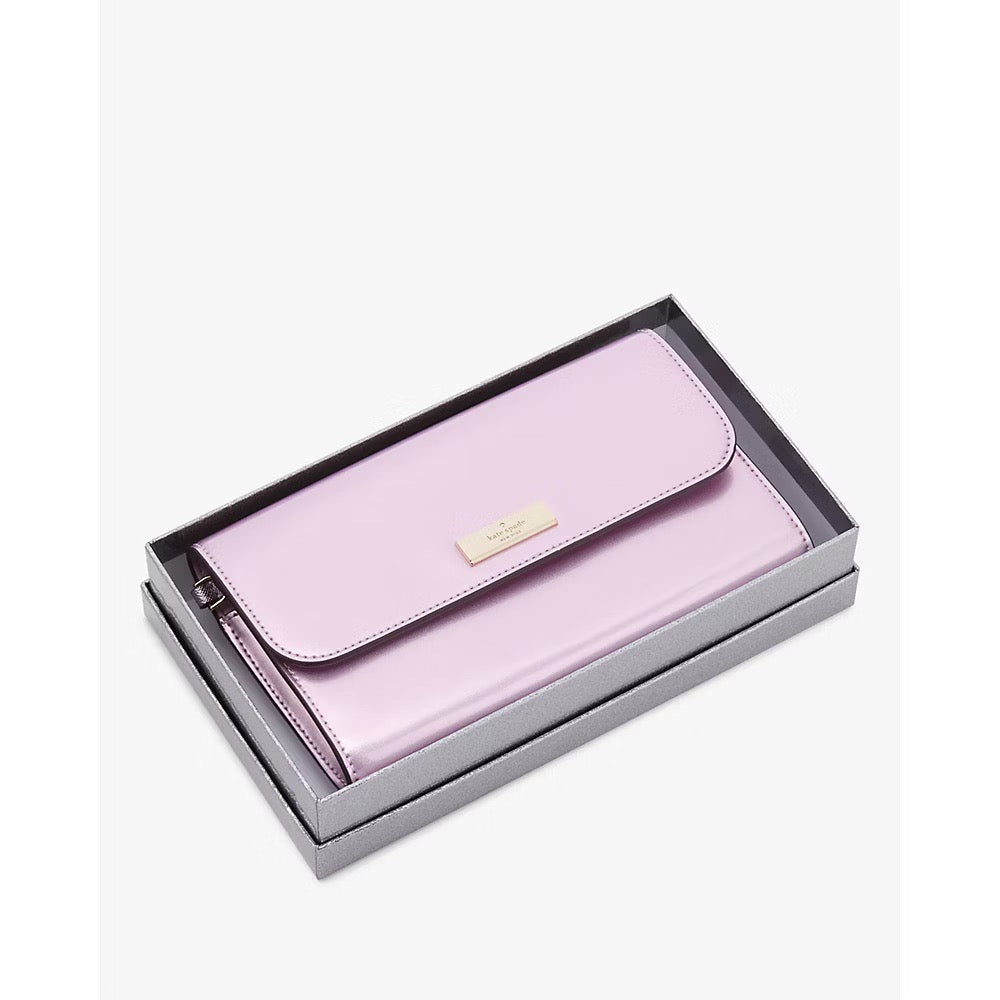 Kate Spade Kenzie Boxed Medium Flap Wristlet in Quartz Pink (KJ015)