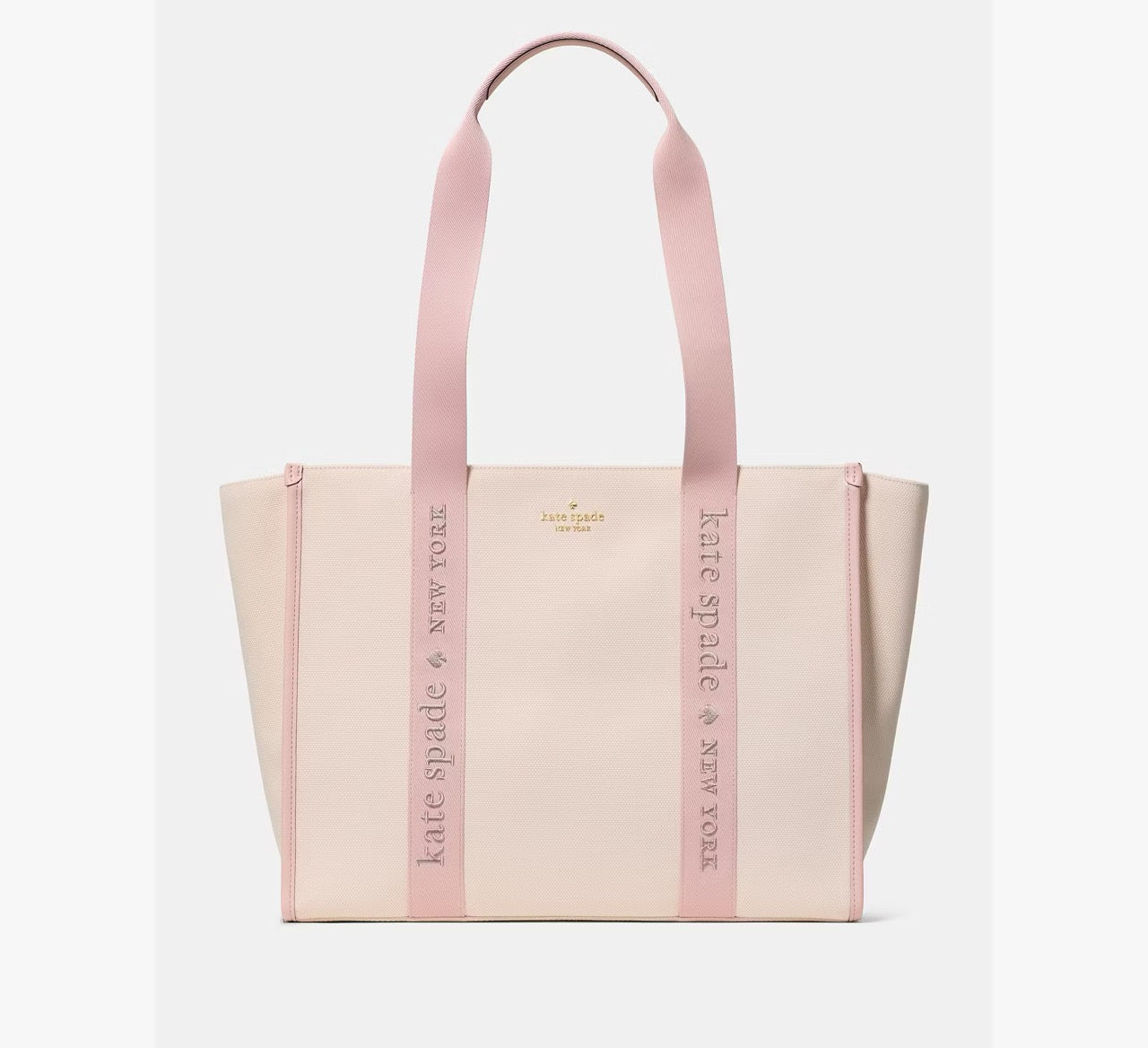 [READY STOCK MY] Kate Spade Kip Canvas Large Tote in Rose Smoke (KG765)