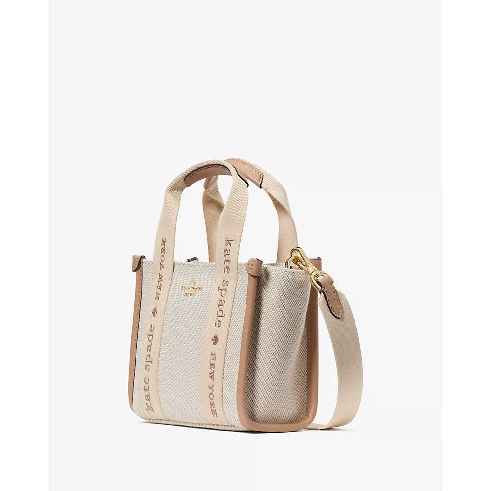 [READY STOCK MY] Kate Spade Kip Canvas Mini Tote in Light Fawn Multi (KL062)