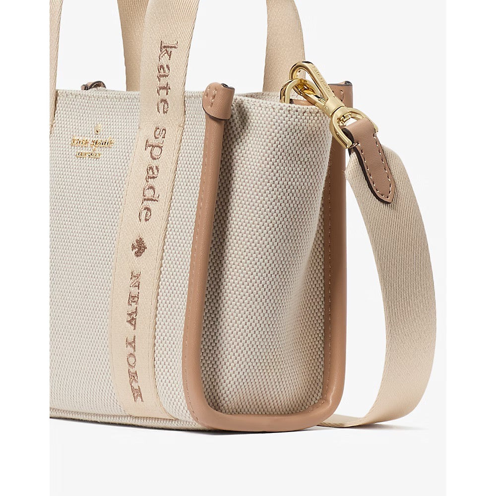 [READY STOCK MY] Kate Spade Kip Canvas Mini Tote in Light Fawn Multi (KL062)