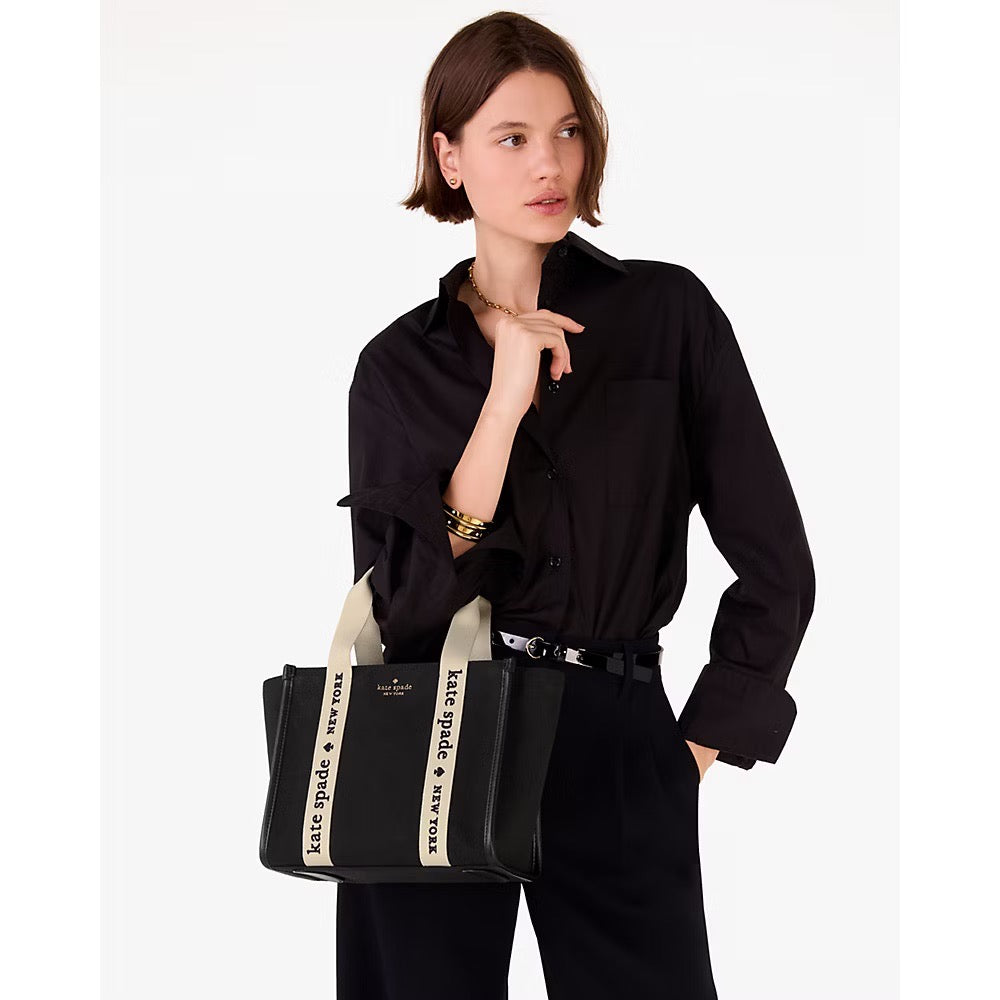 [INCOMING ETA 30 DAYS] Kate Spade Kip Canvas Small Tote in Black (KG767)