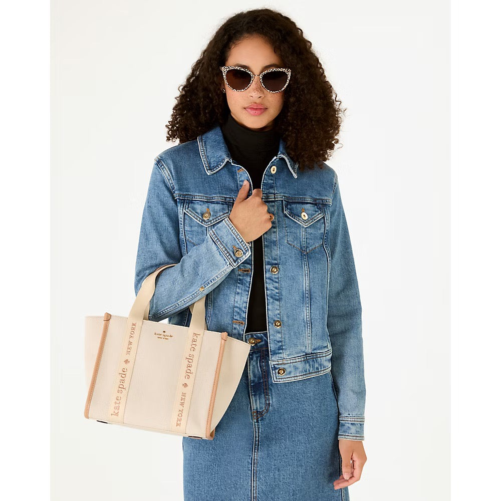 [INCOMING STOCK 30 DAYS] Kate Spade Kip Canvas Small Tote in Light Fawn Multi (KG767)
