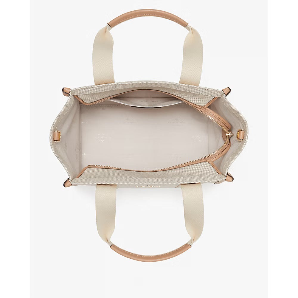 [READY STOCK MY] Kate Spade Kip Canvas Small Tote in Light Fawn Multi (KG767)