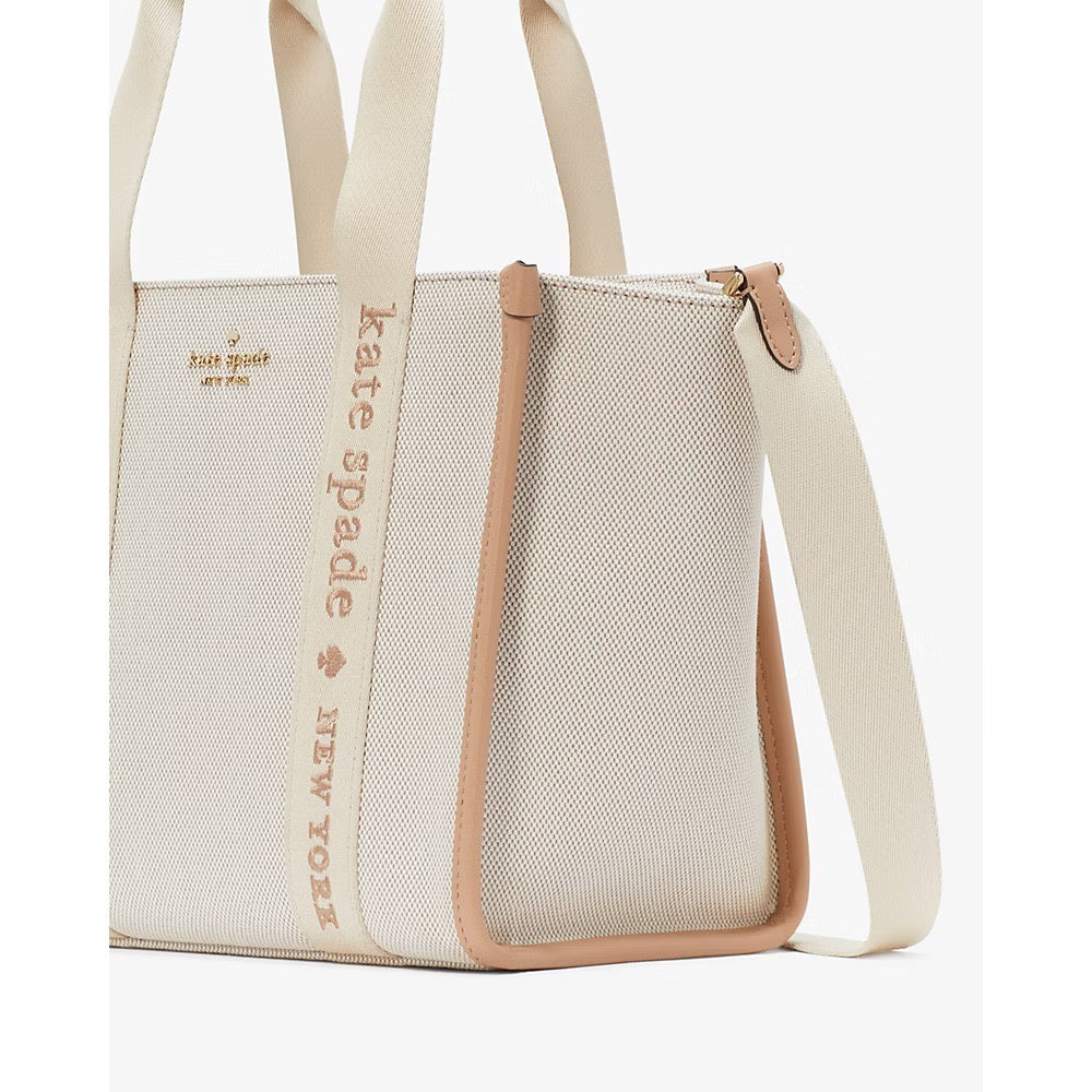 [READY STOCK MY] Kate Spade Kip Canvas Small Tote in Light Fawn Multi (KG767)