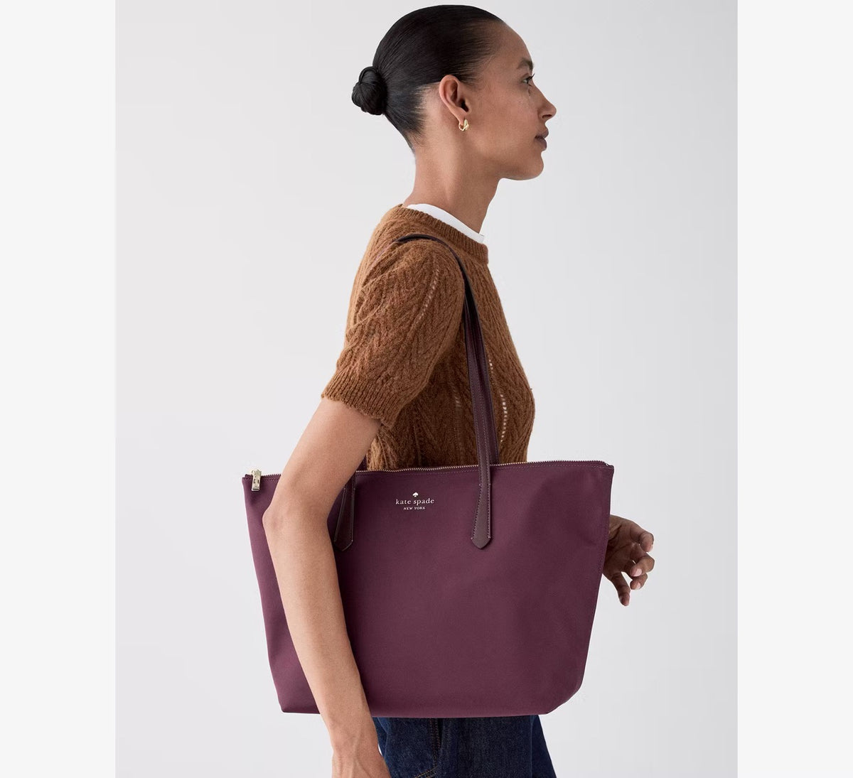 [INCOMING ETA 30 DAYS] Kate Spade Kitt Ksnyl Tote Bag in Deep Cherry (KC455)
