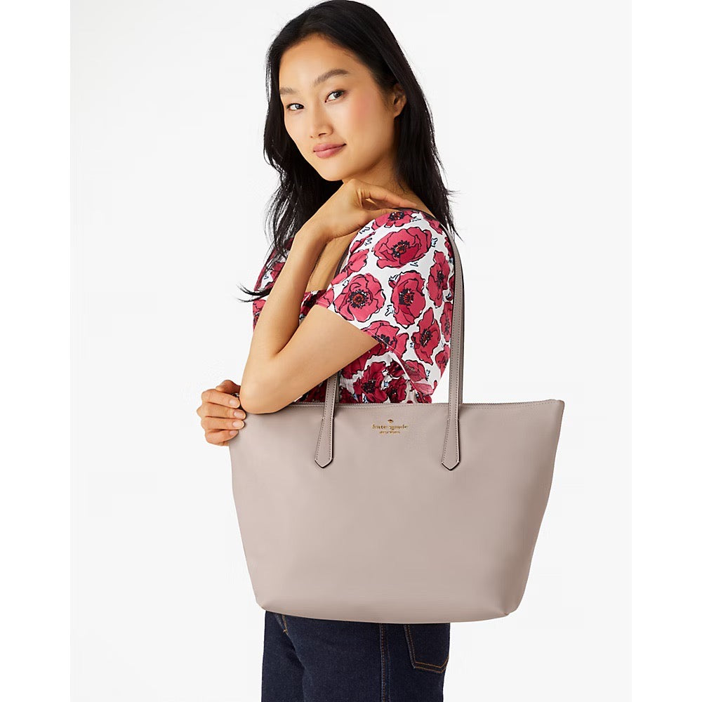 [INCOMING ETA 30 DAYS] Kate Spade Kitt Nylon Medium Tote in Cozy Grey (KC455)