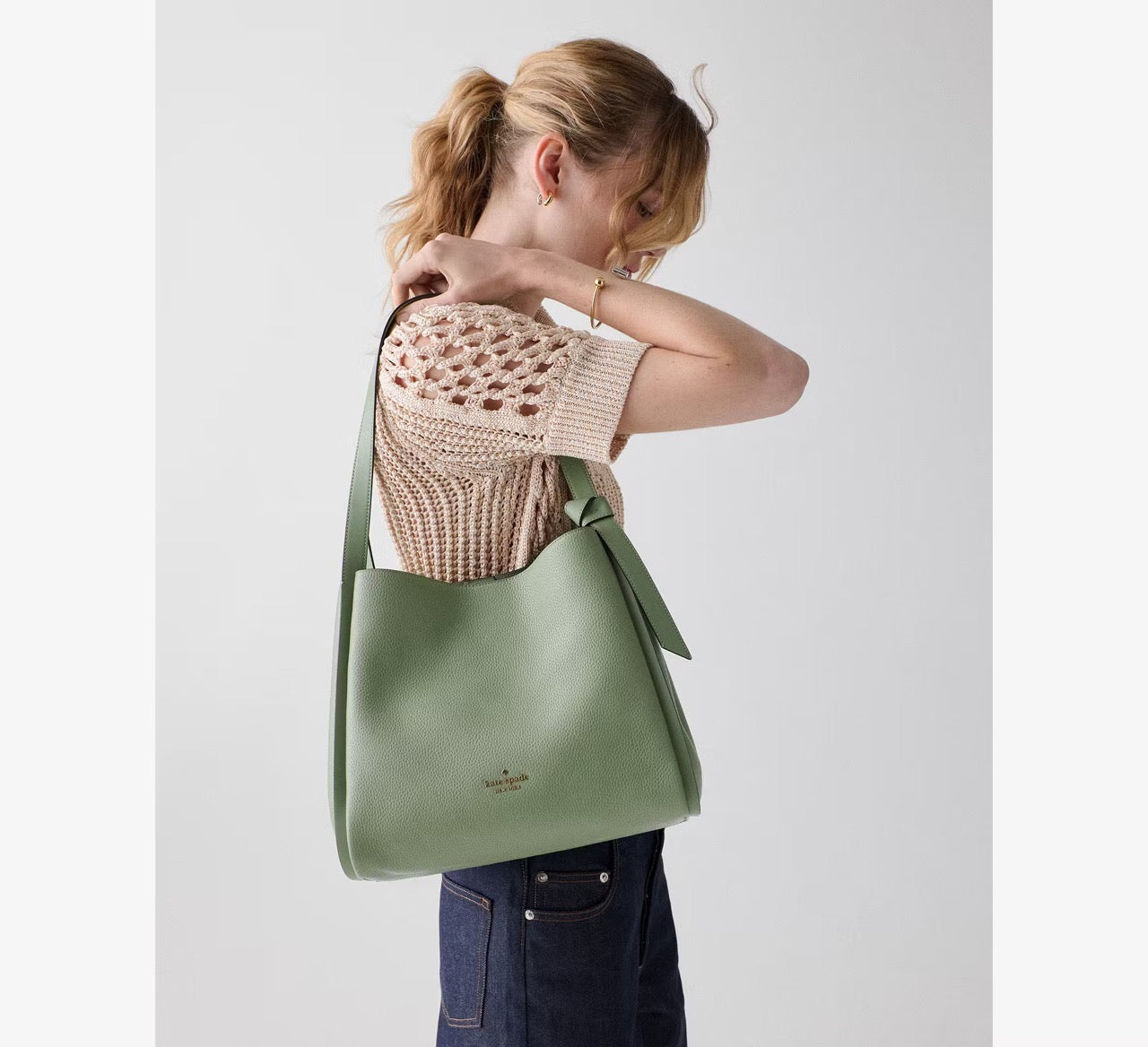 [WEB EXCLUSIVE][READY STOCK MY] Kate Spade Knott Large Carryall Bag In Balsam Green (KM663)