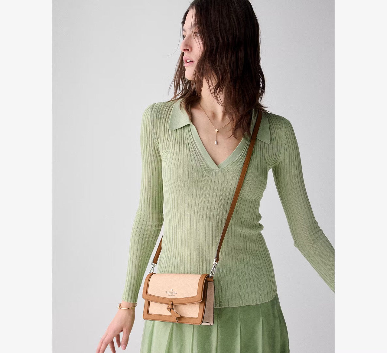 [READY STOCK MY] Kate Spade Knott Mini Crossbody Bag in Crisp Peach Multi (KM610)