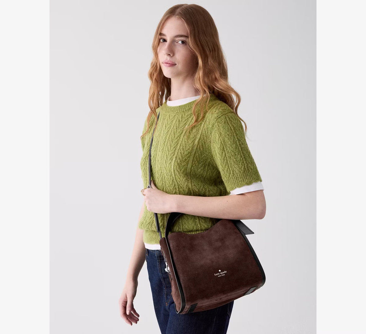 [WEB EXCLUSIVE][READY STOCK MY] Kate Spade Knott Suede Carryall Bag in Hot Fudge (KN308)