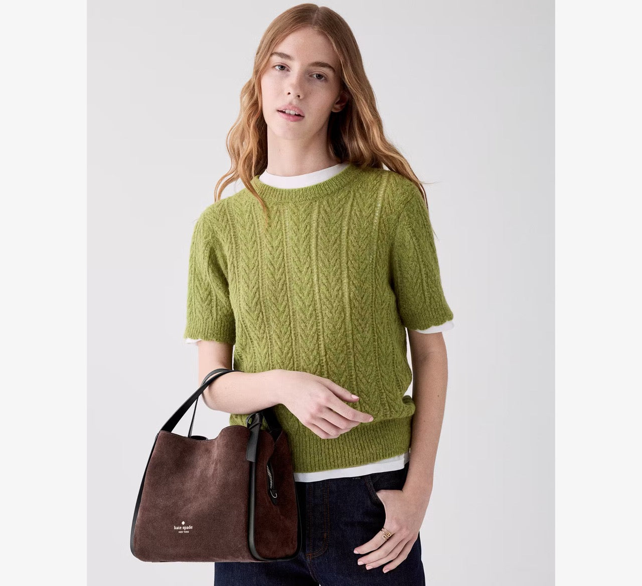 [WEB EXCLUSIVE][READY STOCK MY] Kate Spade Knott Suede Carryall Bag in Hot Fudge (KN308)