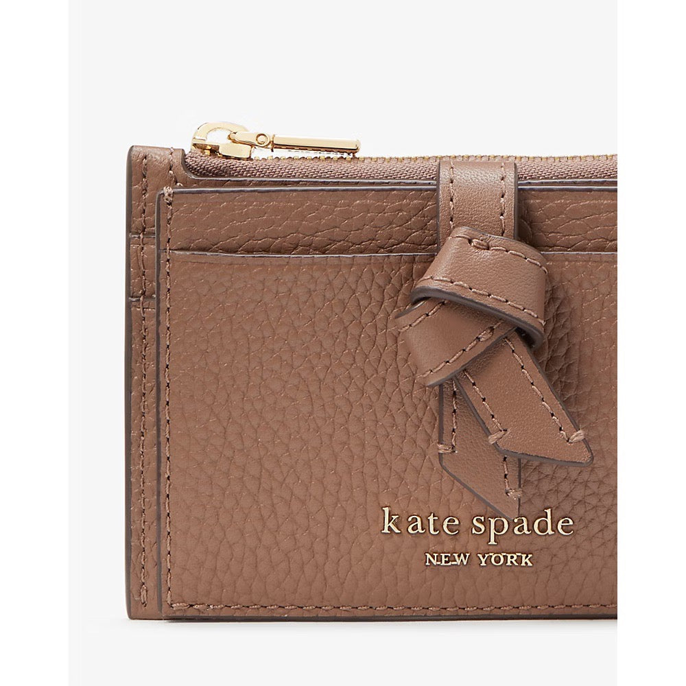 [READY STOCK MY] Kate Spade Knott Zip Card Case in Warm Acorn (KH156)