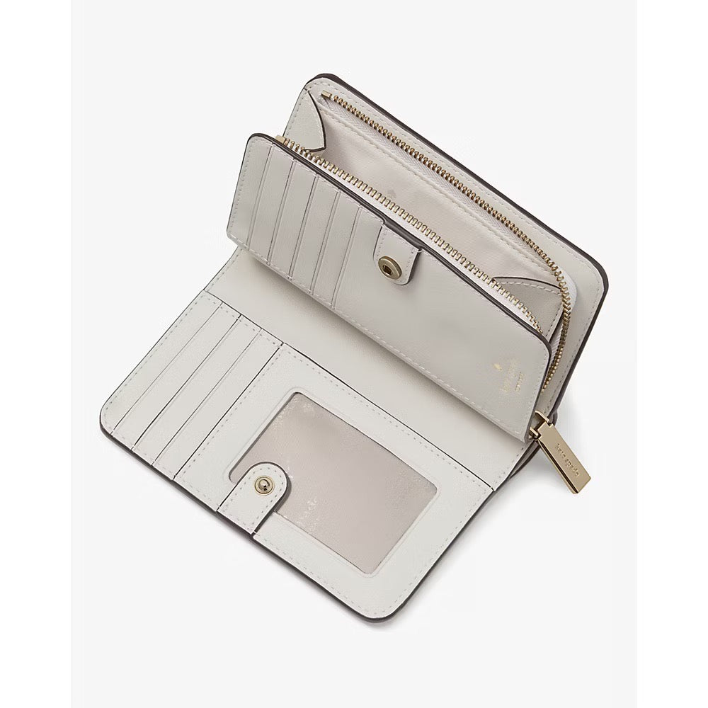 [READY STOCK MY] Kate Spade Lena Colorblock Medium Compact Bifold Wallet in Mountain Grey Multi (KI834)
