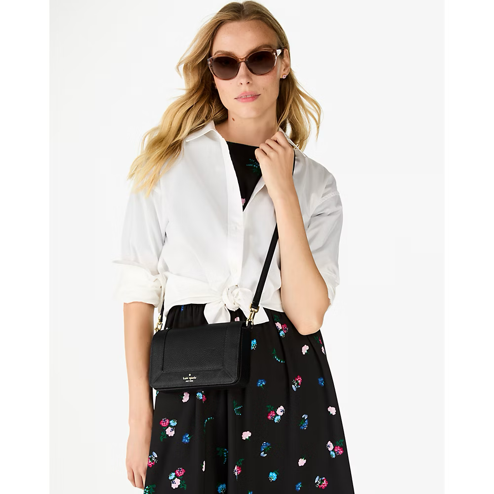 Kate Spade Lena Mini Flap Crossbody in Black (KH784)