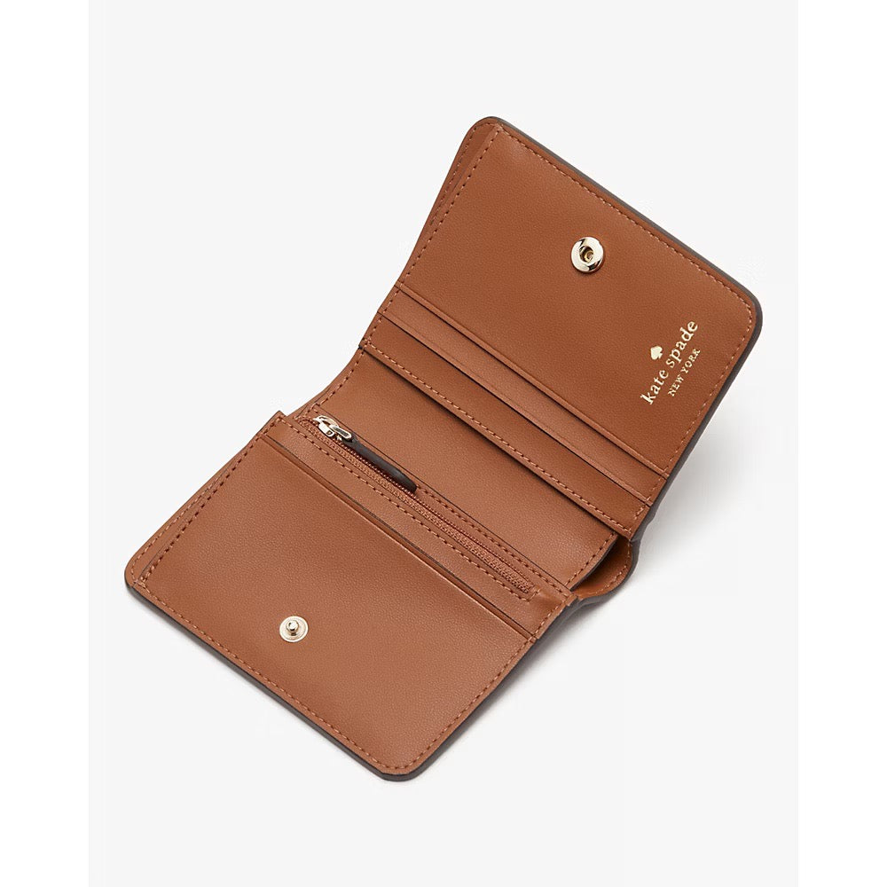 [READY STOCK MY] Kate Spade Lena Small Bifold Wallet in Warm Gingerbread (KH788)