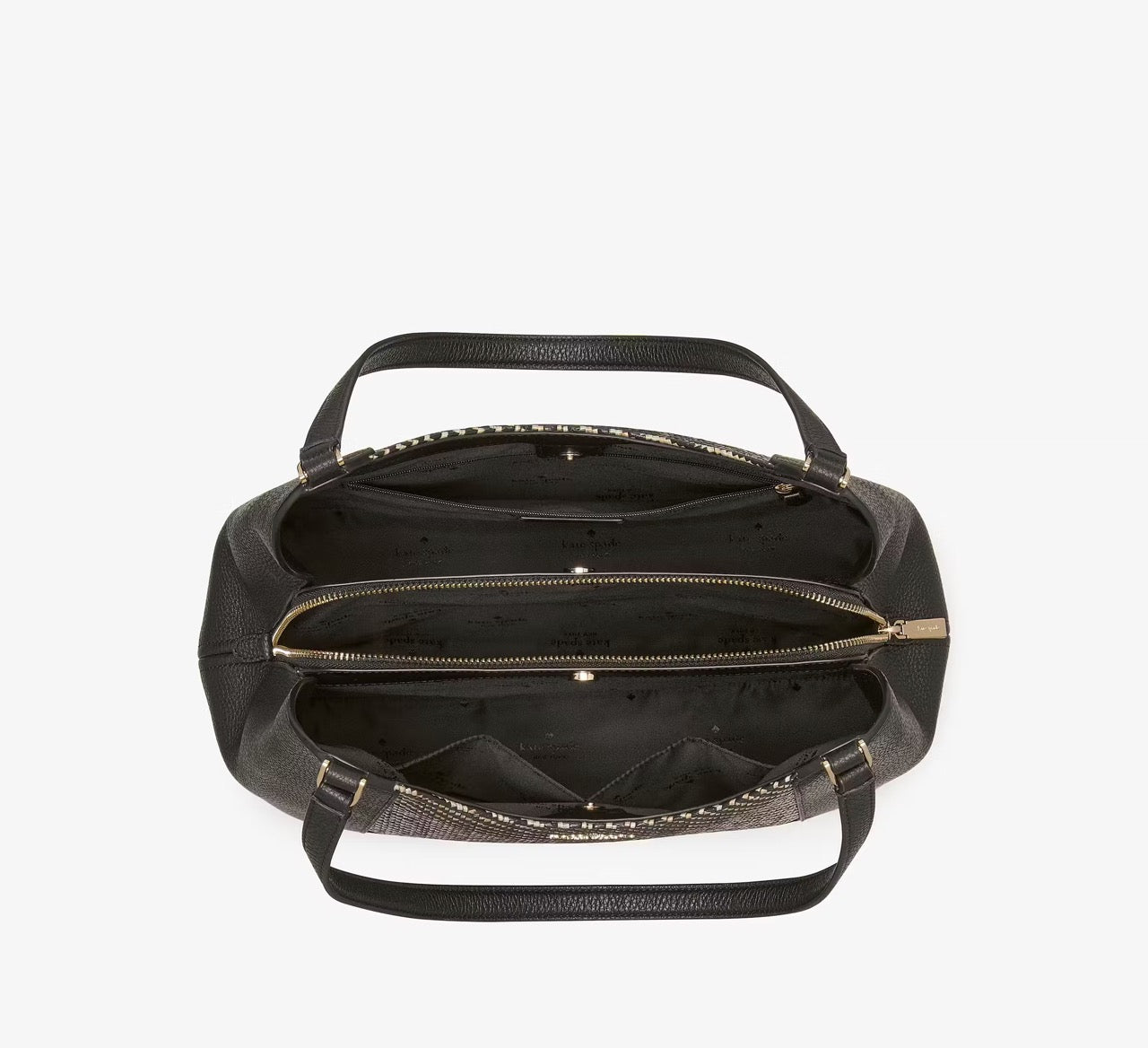 [WEB EXCLUSIVE][READY STOCK MY] Kate Spade Lena Straw Triple Compartment Shoulder Bag in Black Multi (KL033)