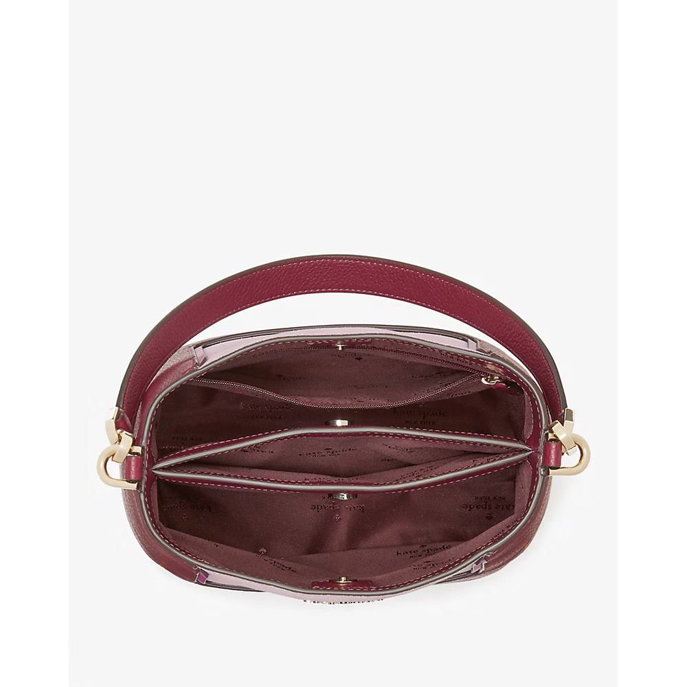Kate Spade Lena Suede Colorblock Bucket Bag in Blackberry Preserves Multi (KH467)