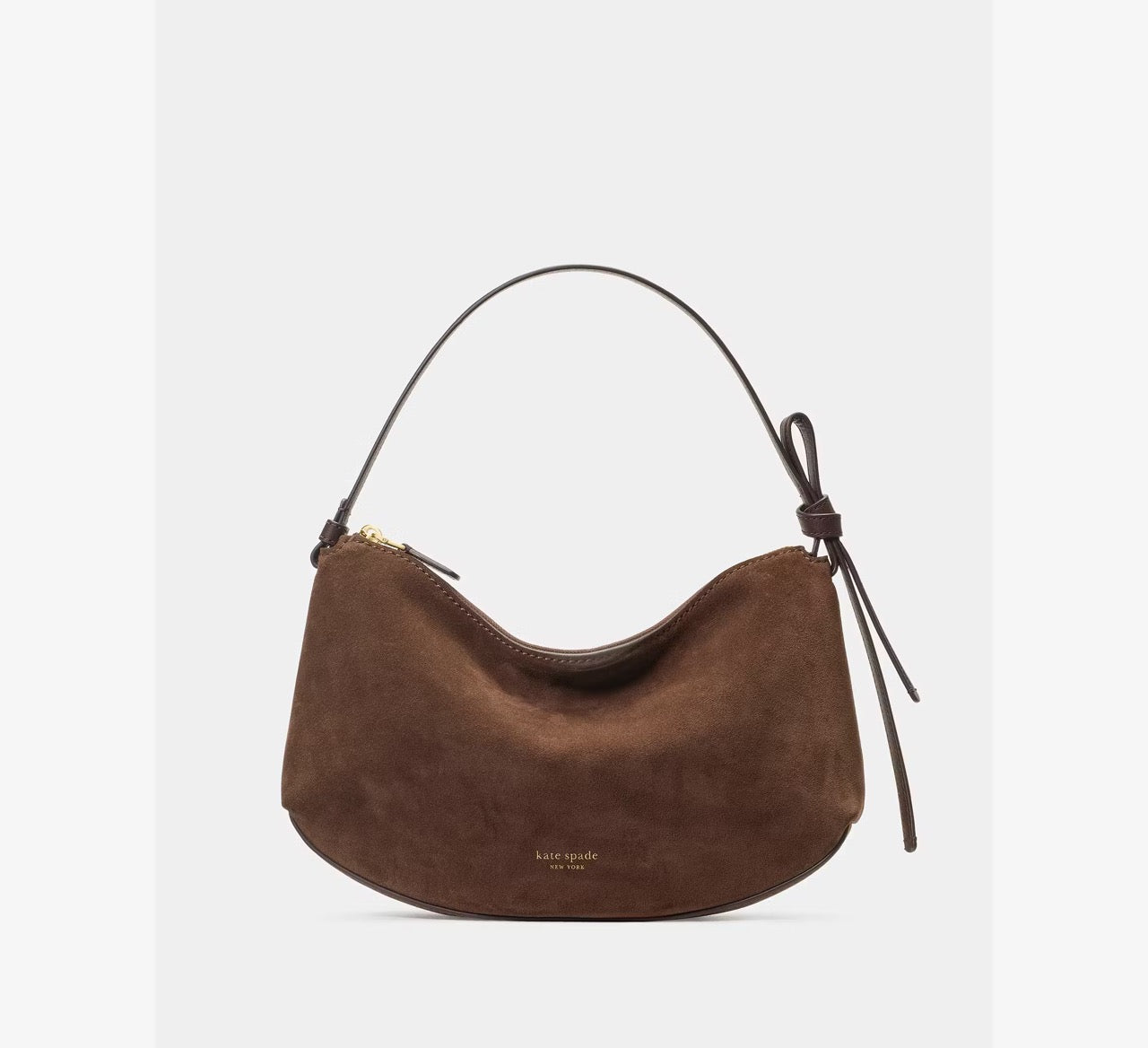 [READY STOCK MY] Kate Spade Loop Suede Shoulder Bag in Hot Fudge (KM484)