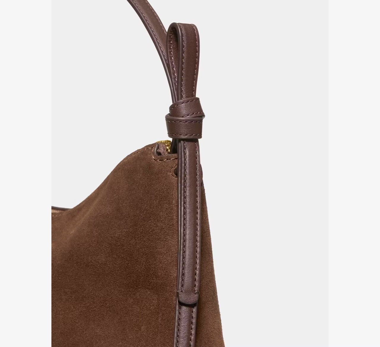 [READY STOCK MY] Kate Spade Loop Suede Shoulder Bag in Hot Fudge (KM484)
