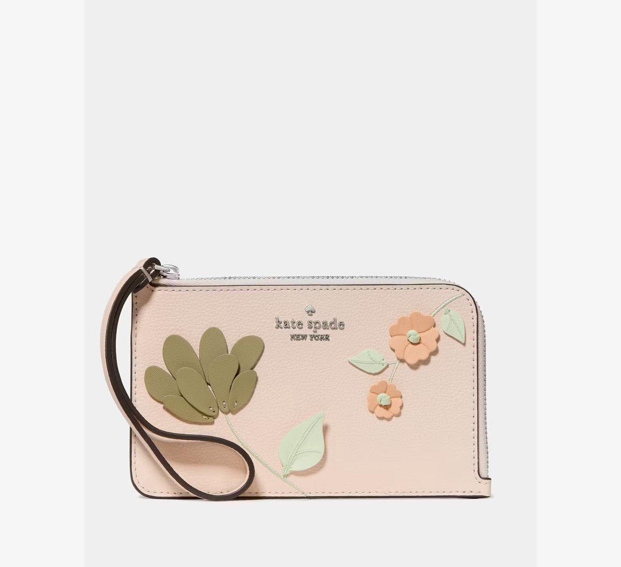 [WEB EXCLUSIVE][READY STOCK MY] Kate Spade Lucy Floral Small Card Holder Wristlet in Fresh Peach Multi (KP011)
