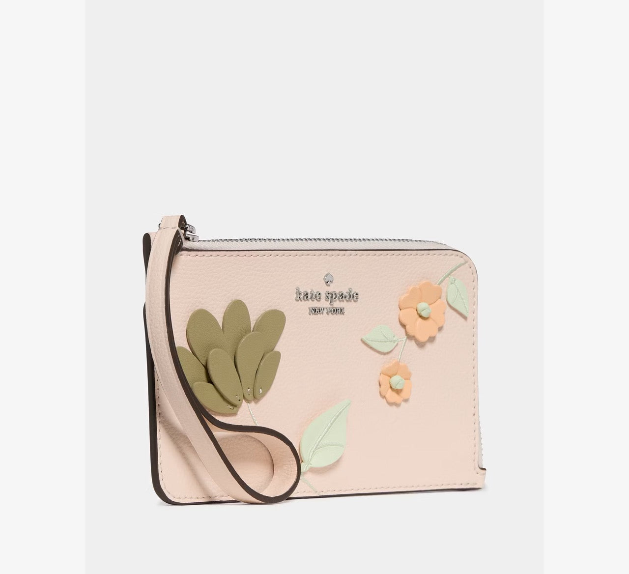 [WEB EXCLUSIVE][READY STOCK MY] Kate Spade Lucy Floral Small Card Holder Wristlet in Fresh Peach Multi (KP011)