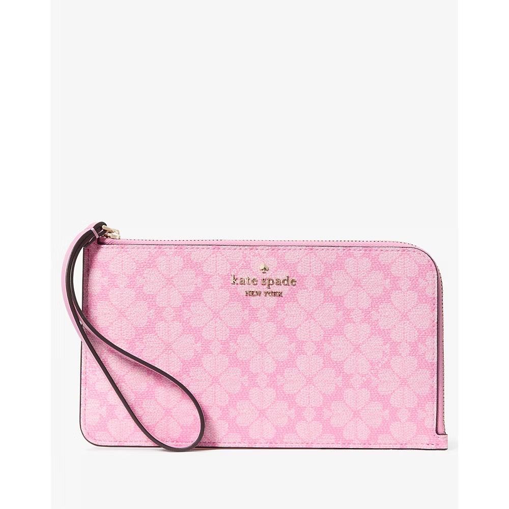 [READY STOCK MY] Kate Spade Lucy Spade Flower Medium L-Zip Wristlet in Parisian Rose Multi (KG487)