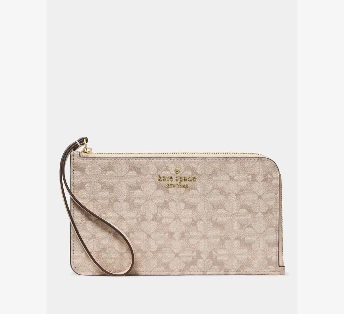 [WEB EXCLUSIVE][INCOMING ETA 30 DAYS] Kate Spade Lucy Spade Flower Wristlet in Dark Beige Moon Dust (KG487)