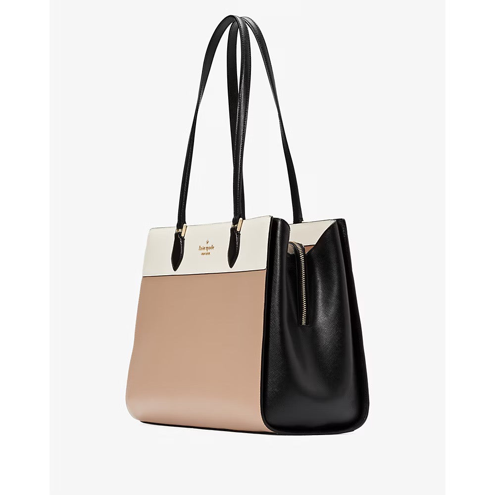 [READY STOCK MY] Kate Spade Madison Commuter Tote in Toasted Hazelnut Multi (KC618)