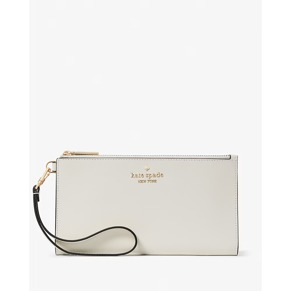 Kate Spade Madison Double Zip Saffiano Leather Wristlet in Meringue (KC588)