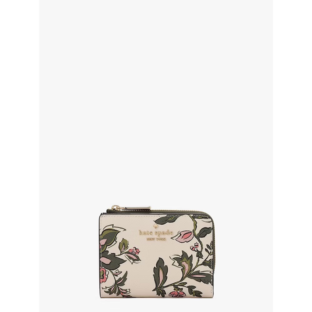 [READY STOCK MY] Kate Spade Madison Floral Small L Zip Wallet in Meringue Multi (KL865)