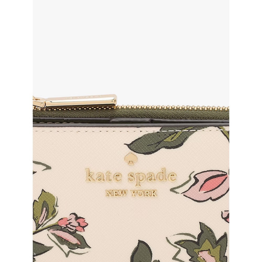 [READY STOCK MY] Kate Spade Madison Floral Small L Zip Wallet in Meringue Multi (KL865)