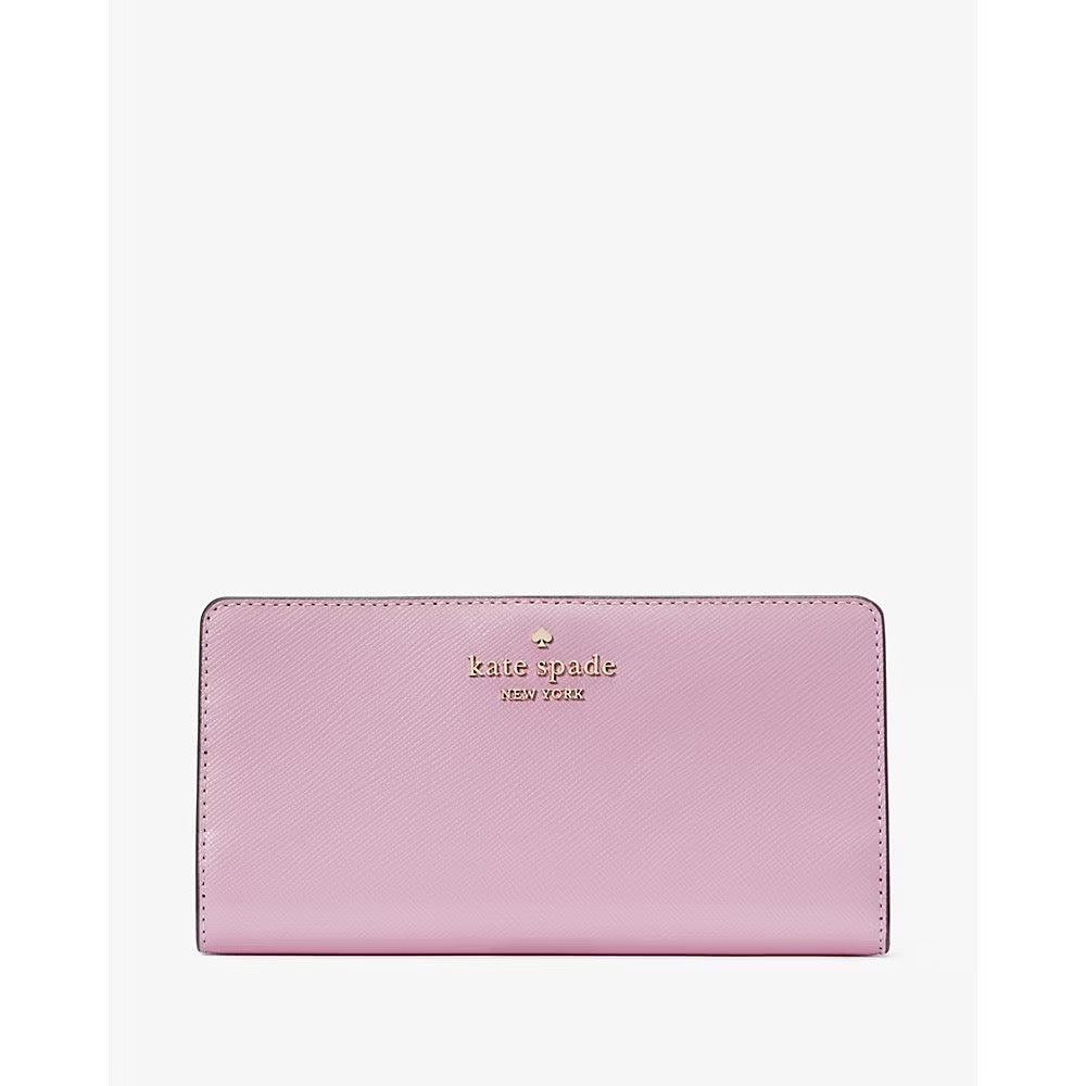 Kate Spade Madison Large Slim Bifold Wallet in Berry Cream (KI366)